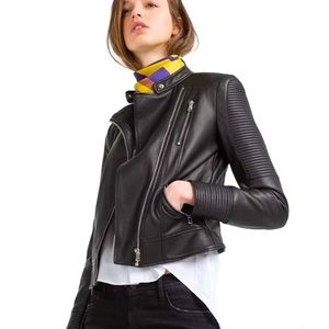 ZARA BASIC Biker/Moto Leather Jacket